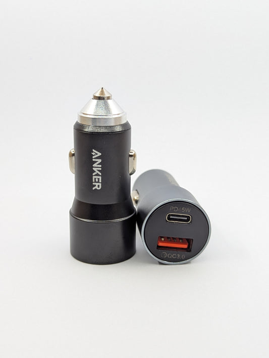 Anker Dual-Port Car Charger – USB Type-C + USB Type-A