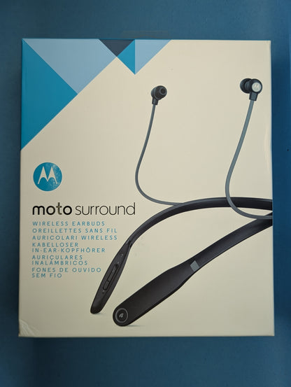Motorola Moto Surround Neckband Bluetooth Earphones – Sweatproof & Secure Fit