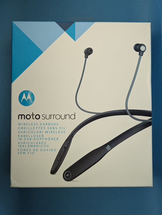 Motorola Moto Surround Neckband Bluetooth Earphones – Sweatproof & Secure Fit