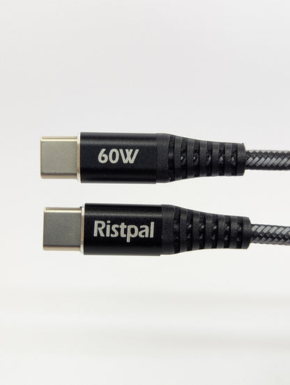 Ristpal USB-C to USB-C 60W Fast Charging Cable (2m, Braided Nylon)