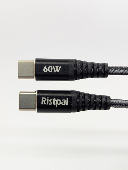 Ristpal USB-C to USB-C 60W Fast Charging Cable (2m, Braided Nylon)