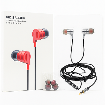Nidisa NS-169 Wired Bass Earphones with Mic